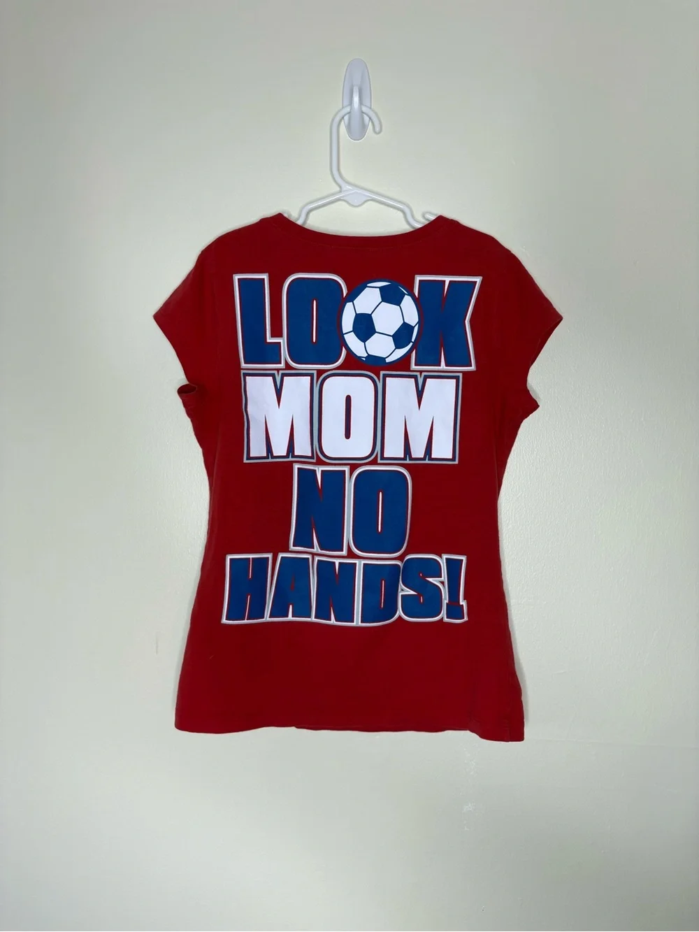 Justice Girls' 100% cotton Red Soccer Graphic Tee 10